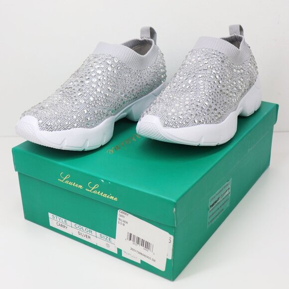 NWT Lauren Lorraine Carry Crystal Embellished Slip-On Sneaker Platform 5.5 - Picture 2 of 8